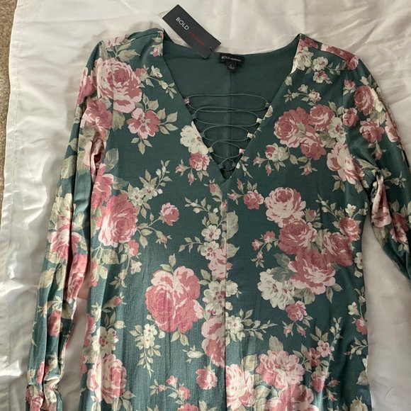 Bold Elements Silver Floral Bodycon Dress NWT - Picture 6 of 6